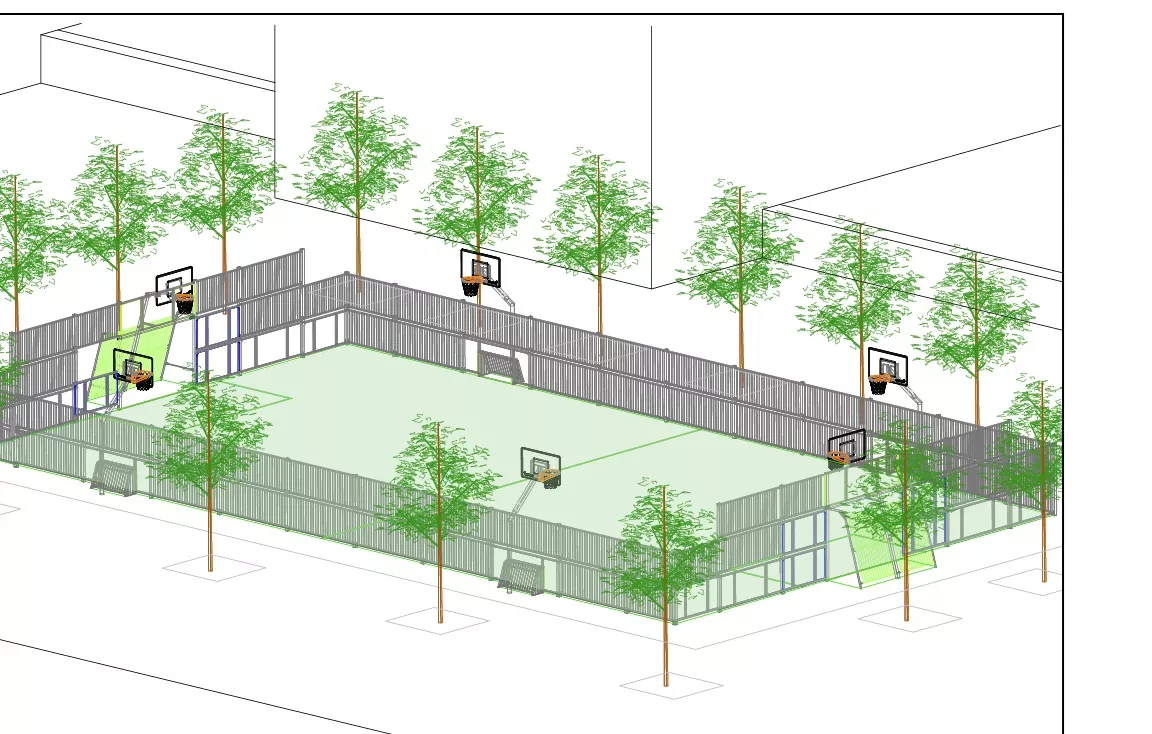 Huesca adjudica una nueva pista multideportiva en Zacarías Martínez, en el barrio del Perpetuo Socorro.