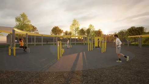 Recreación de la zona deportiva en el parque Joaquín Roig. Recreación de la zona deportiva en el parque Joaquín Roig.