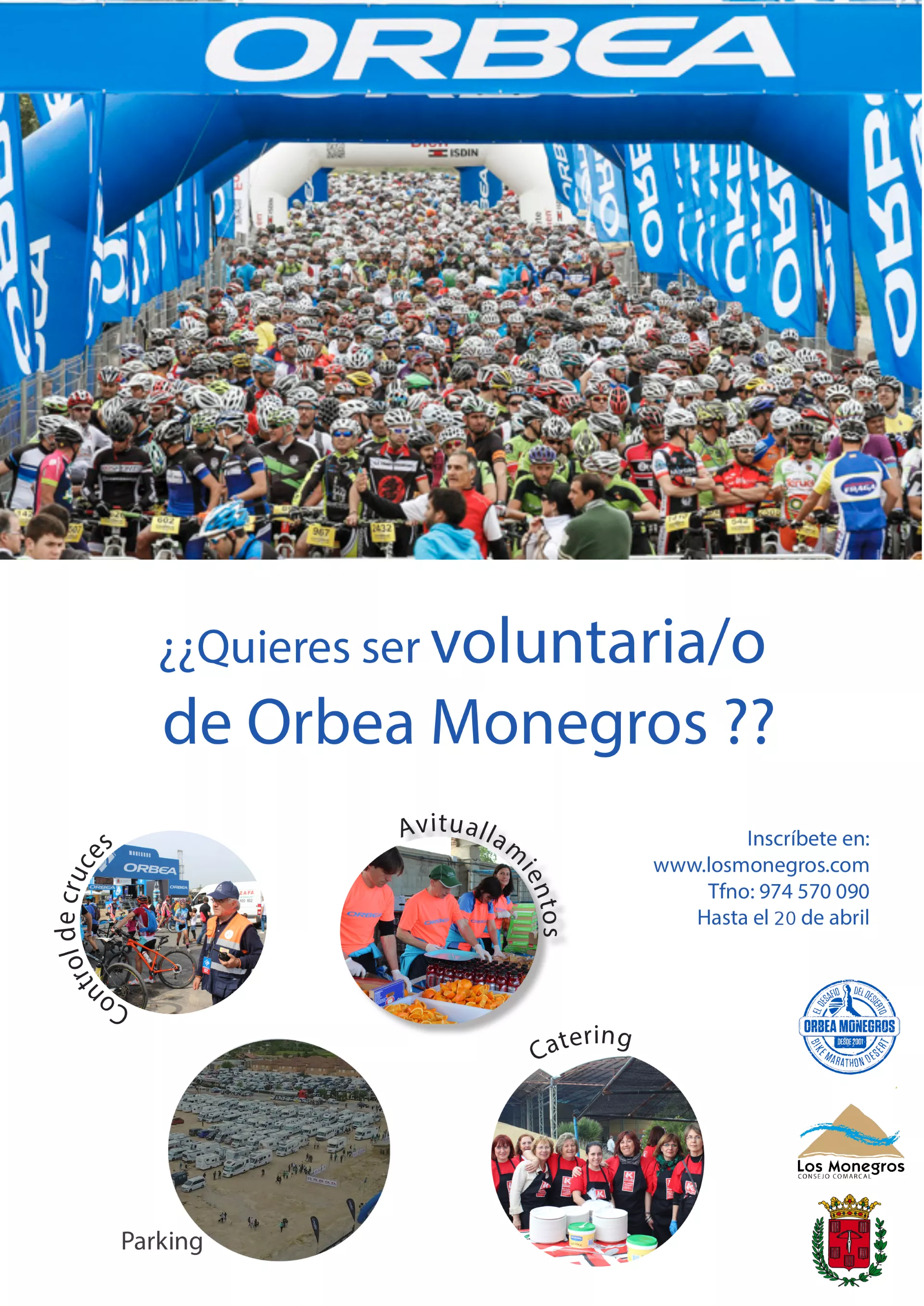 Los voluntarios, fundamentales en la prueba.