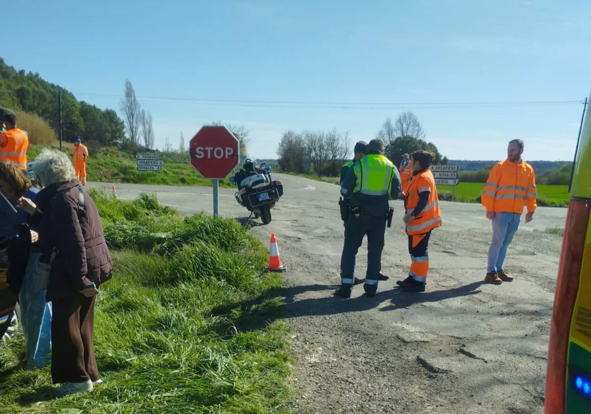 Accidente registrado este miércoles en Alcalá del Obispo.