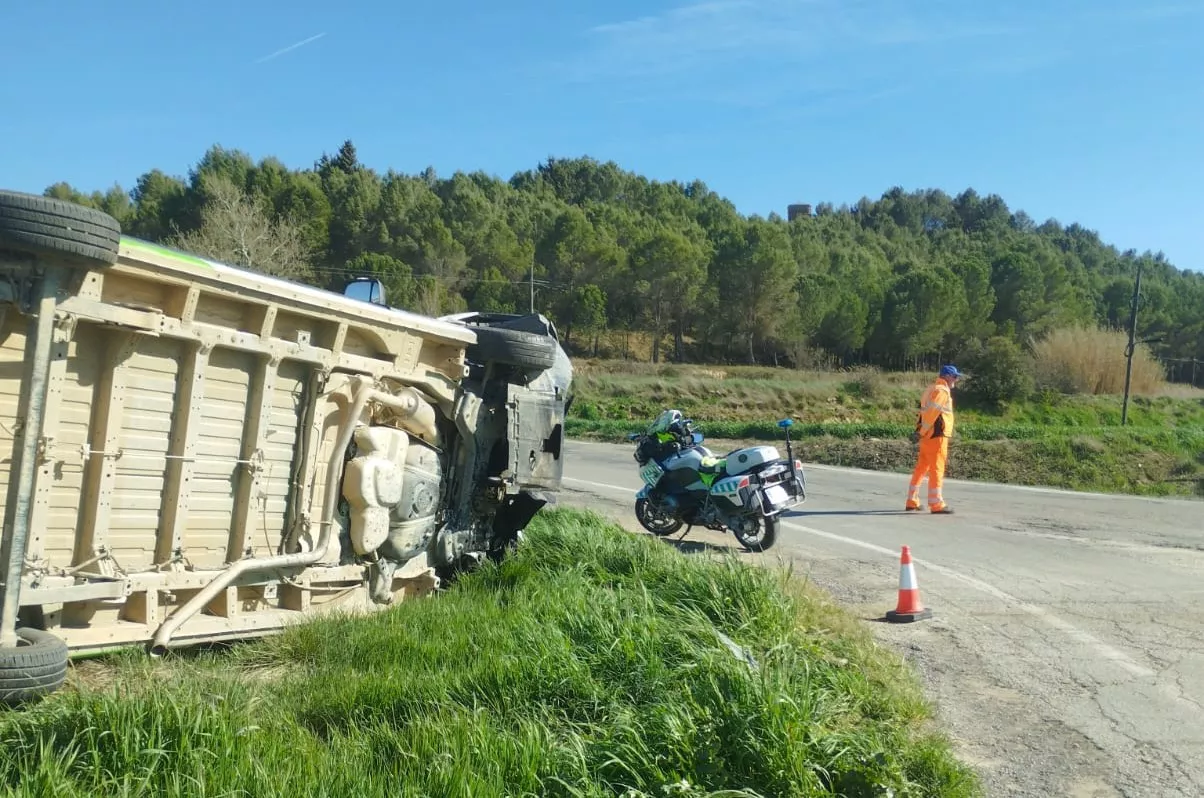 Accidente registrado este miércoles en Alcalá del Obispo.