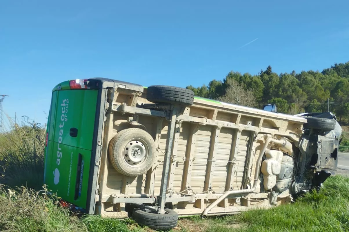 Accidente registrado este miércoles en Alcalá del Obispo.