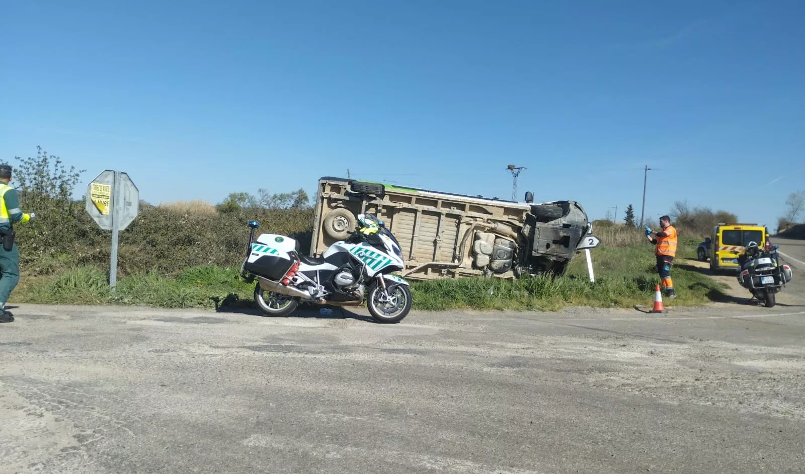 Accidente registrado este miércoles en Alcalá del Obispo.