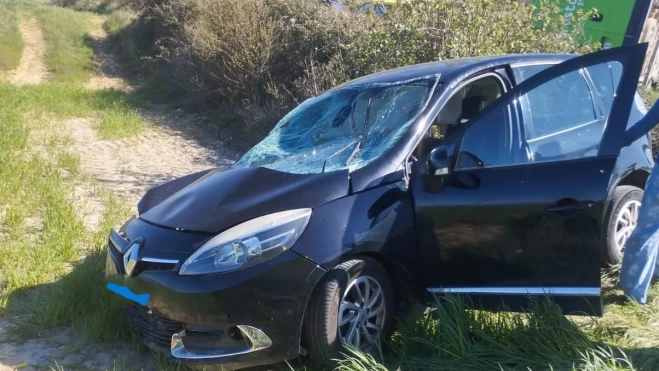 Uno de los vehículos implicados.