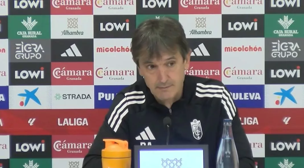 Pacheta, en la rueda de prensa previa al partido contra el Huesca.