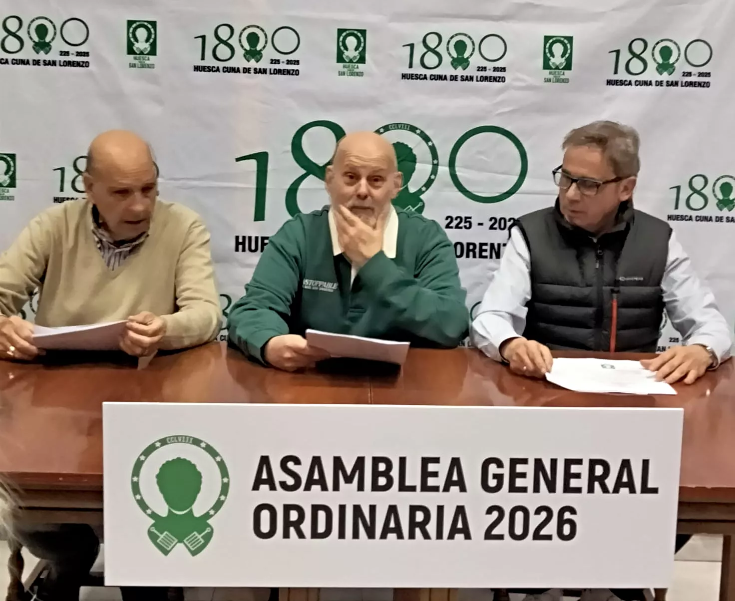 Javier Monsón en la asamblea de Huesca Cuna de San Lorenzo
