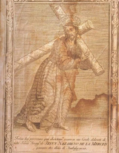 Grabado de Jesús de la Merced en la Semana Santa de La Hoya de Huesca