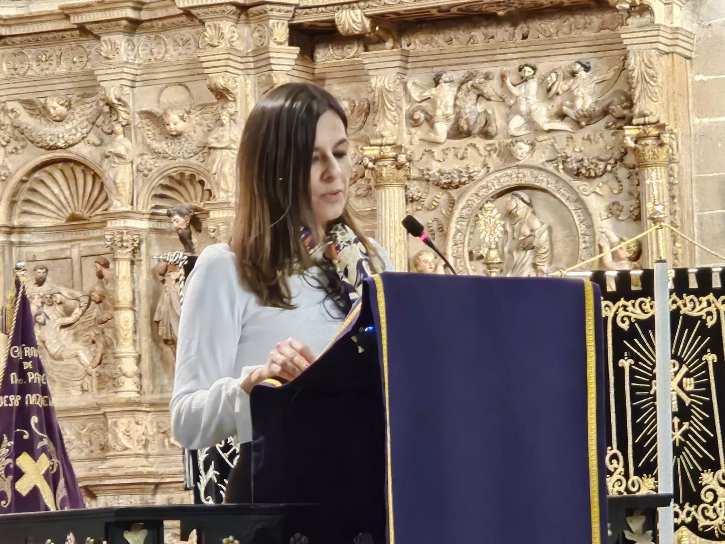 Pregón de la Semana Santa de Barbastro por Irene Pozo. Foto José Luis Villar (Junta de Cofradías)