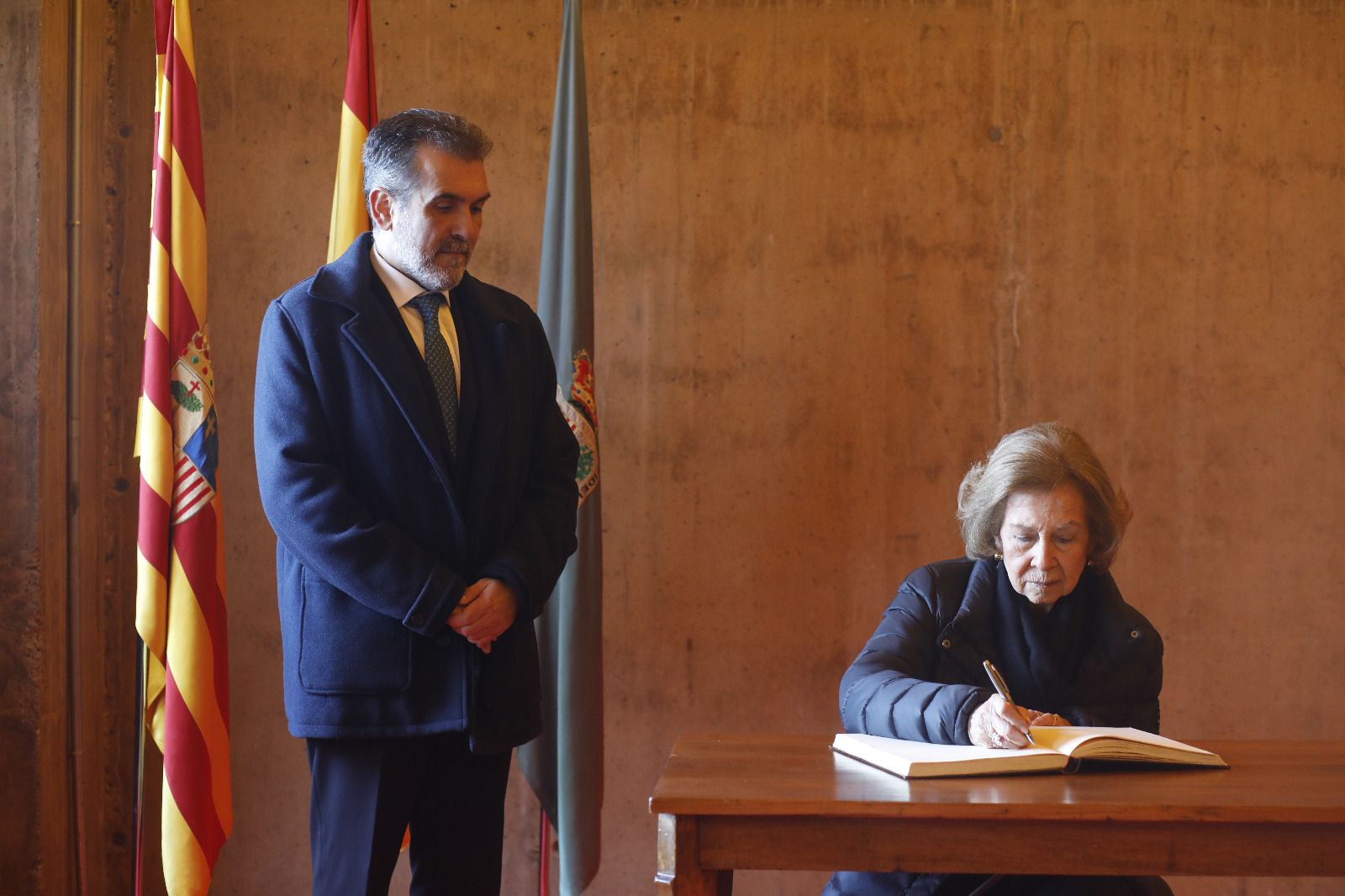 La reina Sofía visitó la provincia hace un año donde participó en distintos actos en Fraga. 