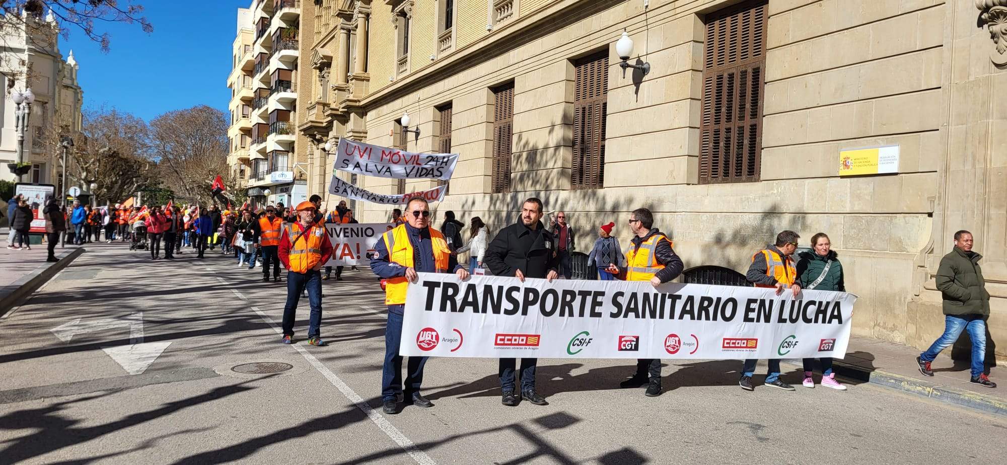 Manifestación del Transporte Sanitario en Huesca