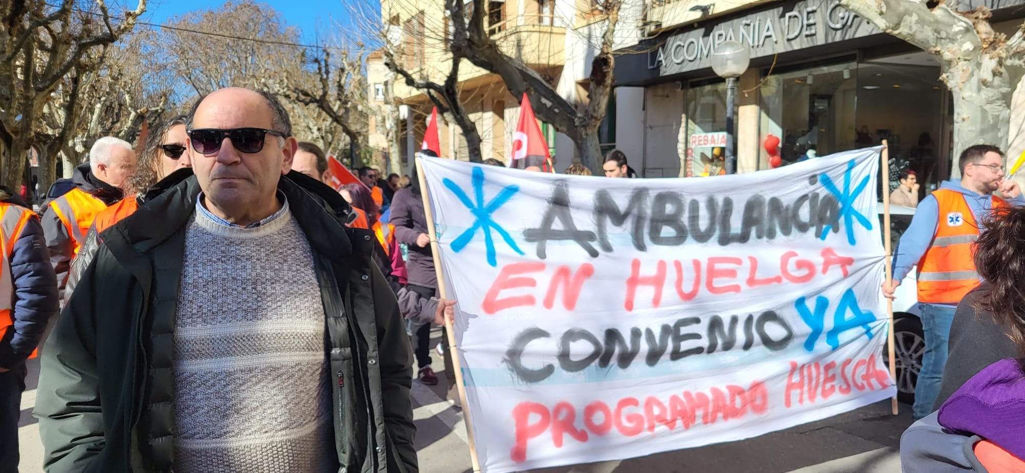 Manifestación del Transporte Sanitario en Huesca