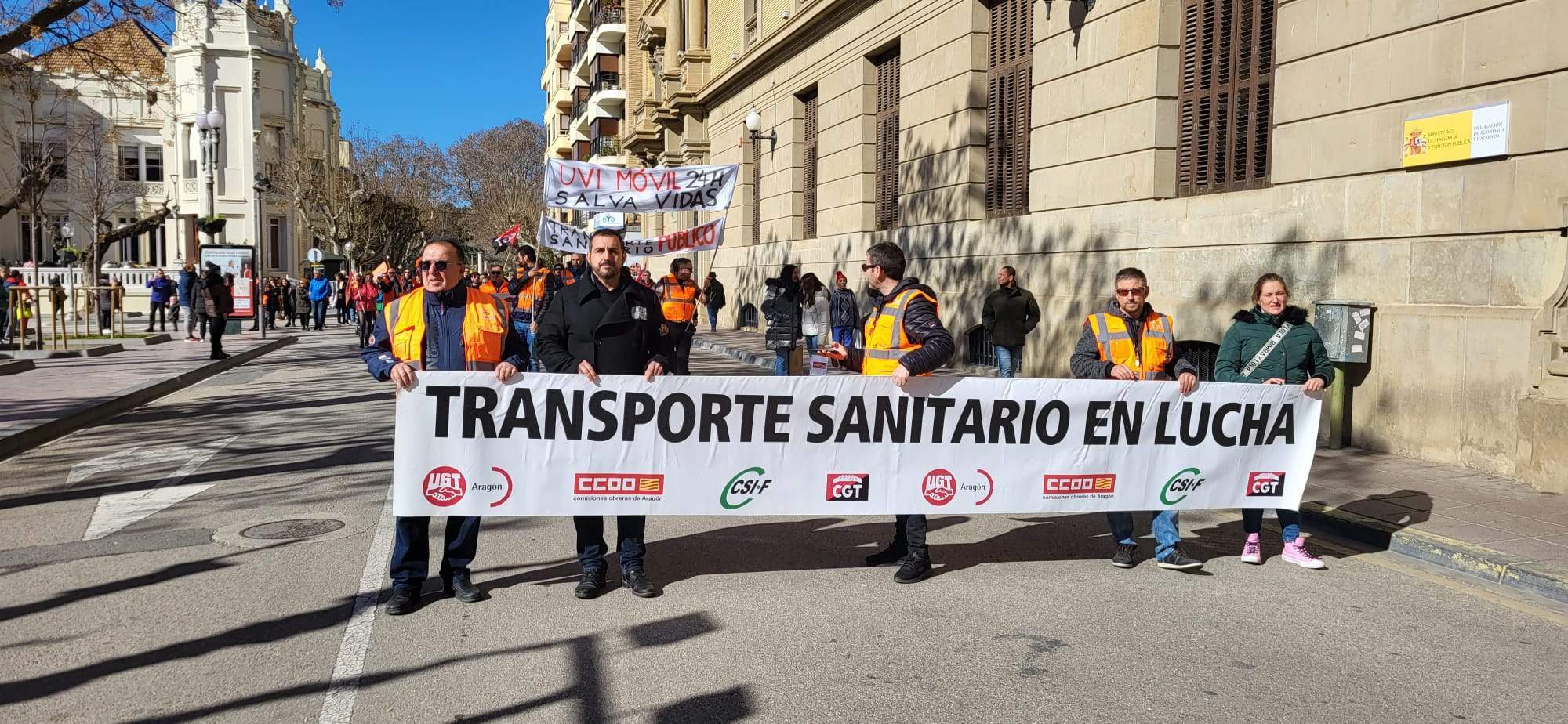 Manifestación del Transporte Sanitario en Huesca