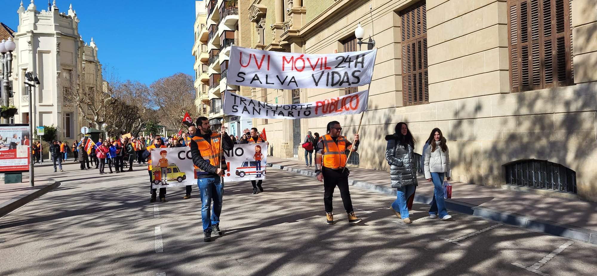 Manifestación del Transporte Sanitario en Huesca