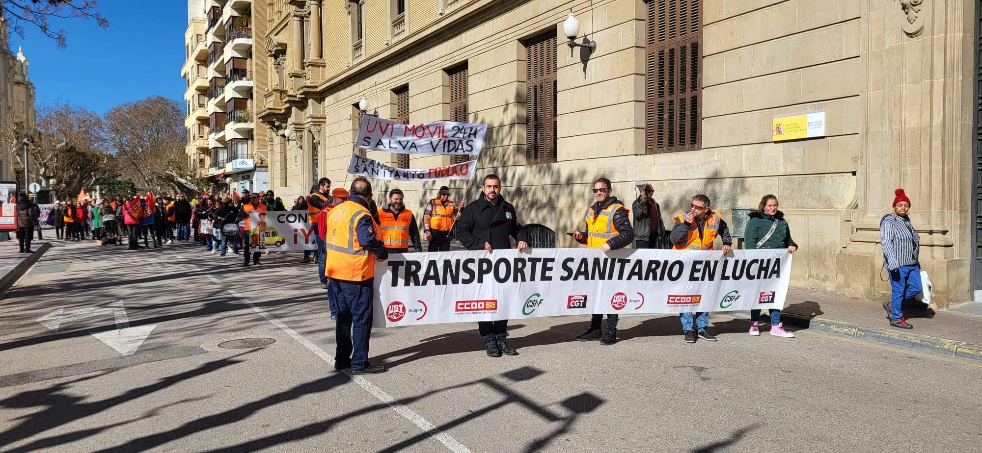 Manifestación del Transporte Sanitario en Huesca