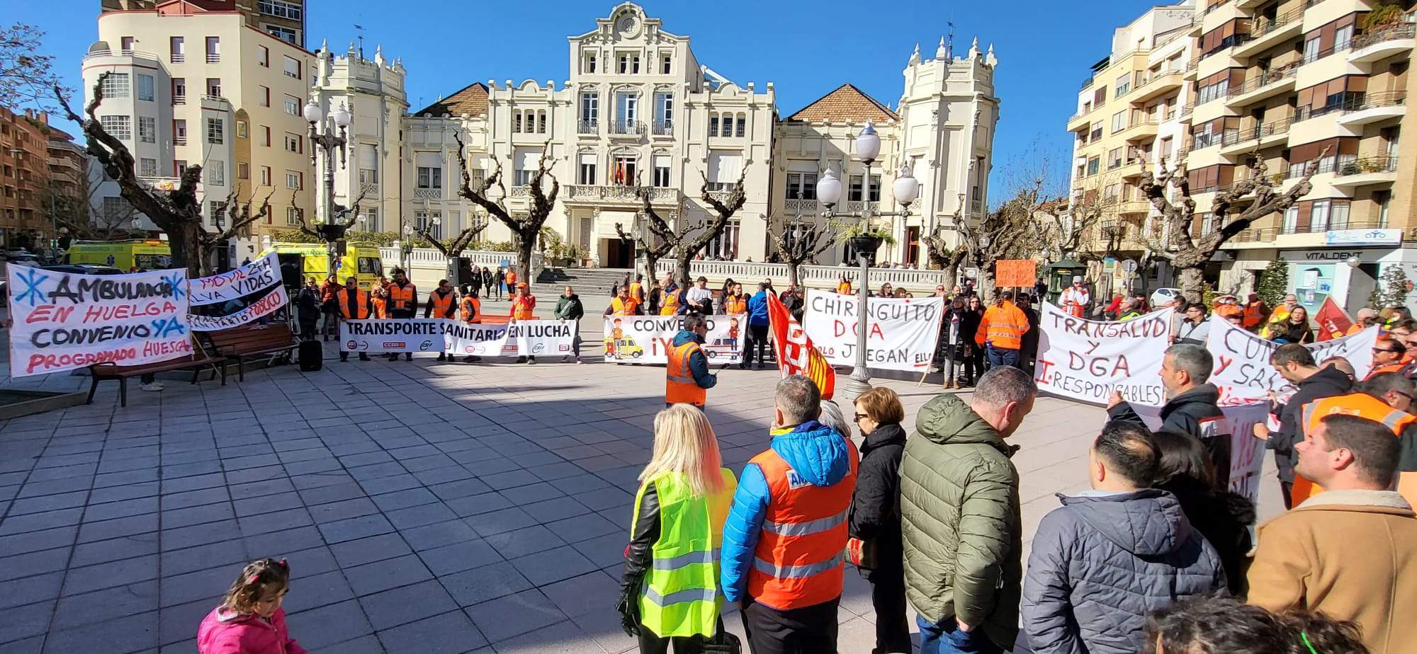 Manifestación del Transporte Sanitario en Huesca