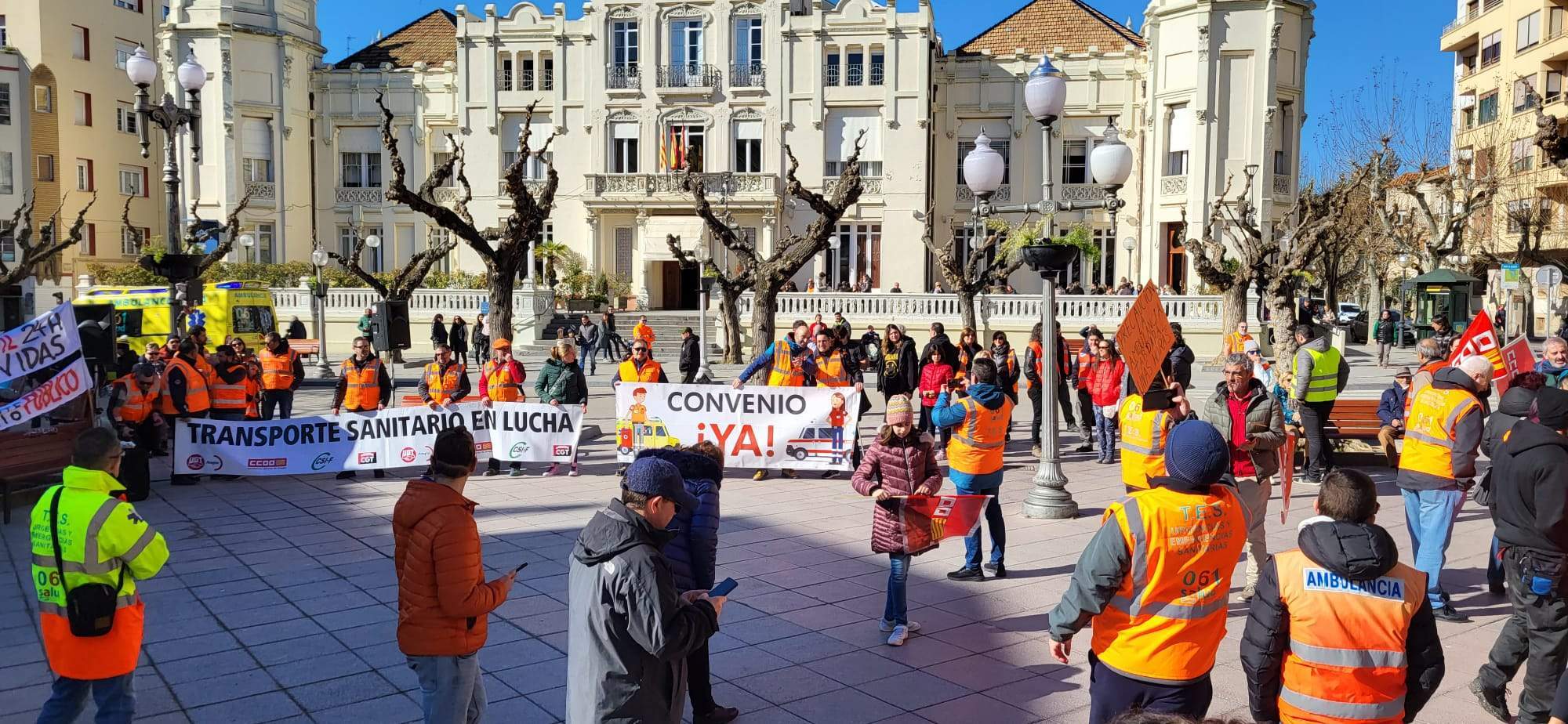 Manifestación del Transporte Sanitario en Huesca