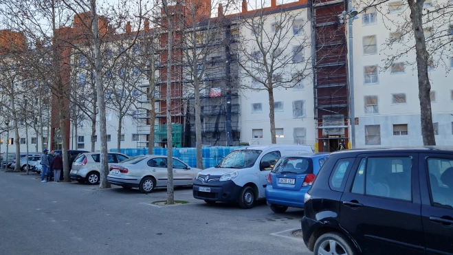 Actuación en el bloque III de “Estrecho Quinto” de Huesca. Foto Myriam Martínez