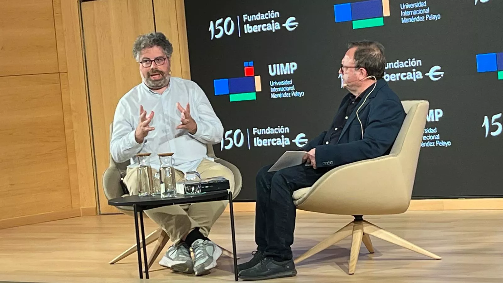 Sergio del Molino y José Domingo Dueñas en la presentación de 'La hija'. Foto Mercedes Manterola