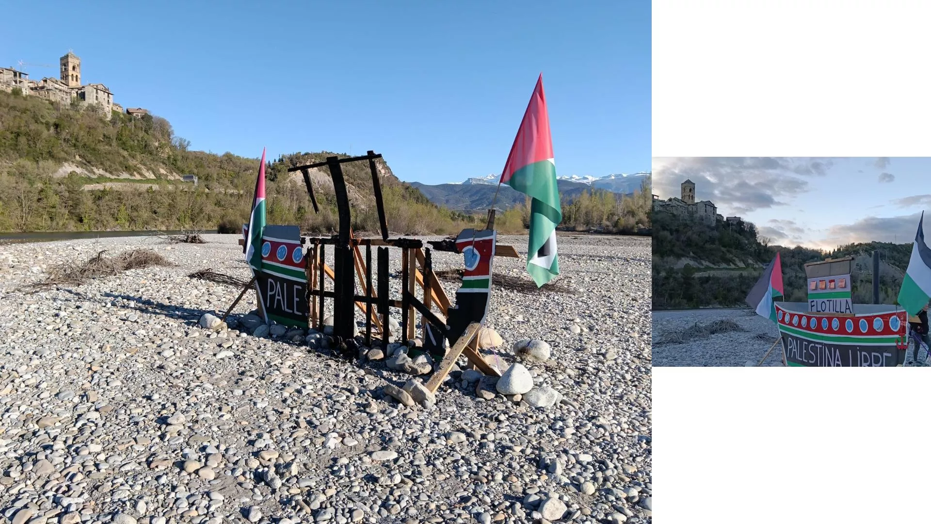 Nuevo acto vandálico antipalestino en Ainsa.