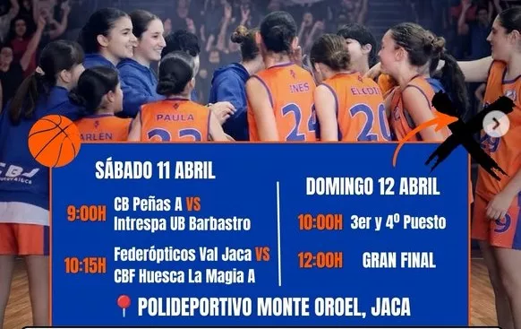 Jaca acoge la Final Four del campeonato provincial infantil femenino de baloncesto