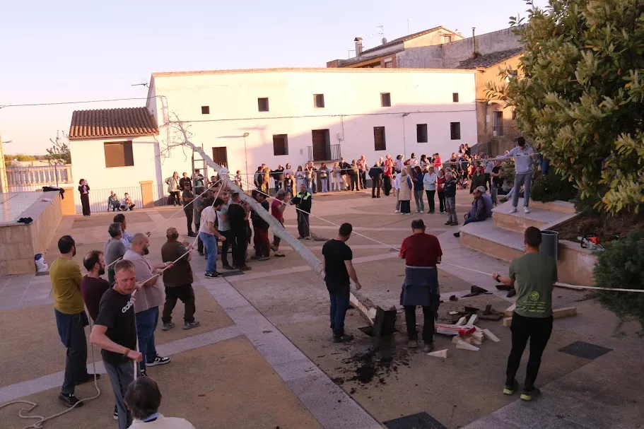 Plantación del mayo en Peraltilla