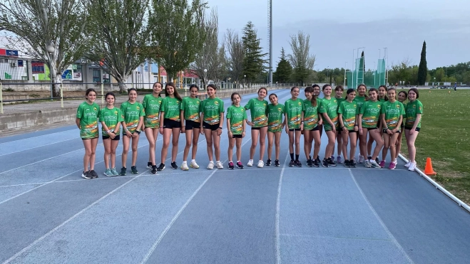 Participantes en la prueba de 1.000 metros marcha en Huesca