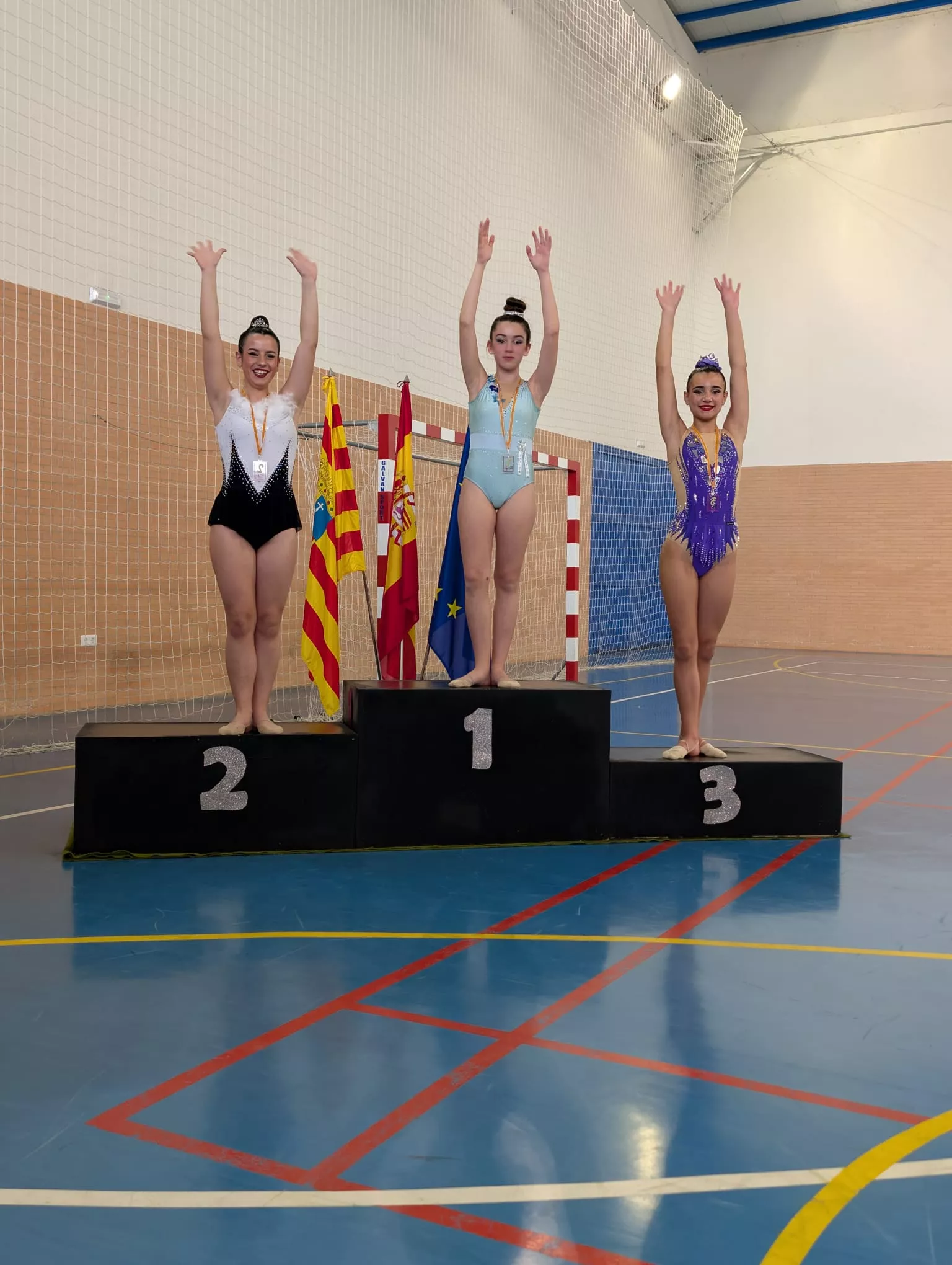 Gimnastas y podios de Espacio Rítmica 