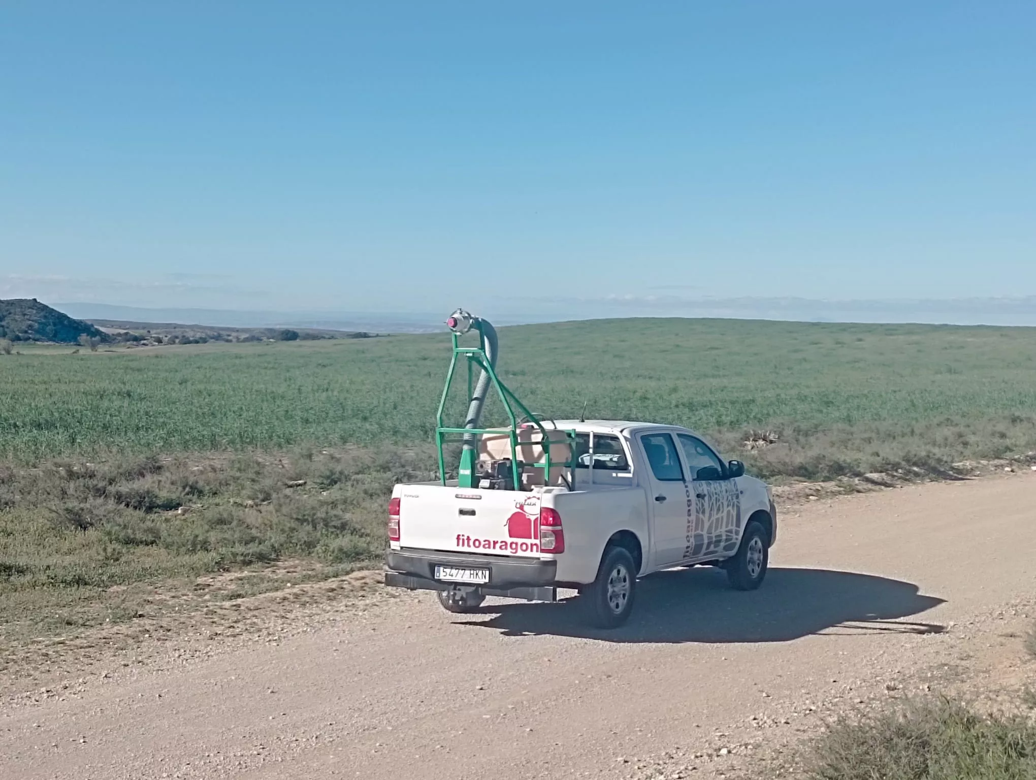 Aragón actúa contra los primeros focos de langosta en Monegrillo.