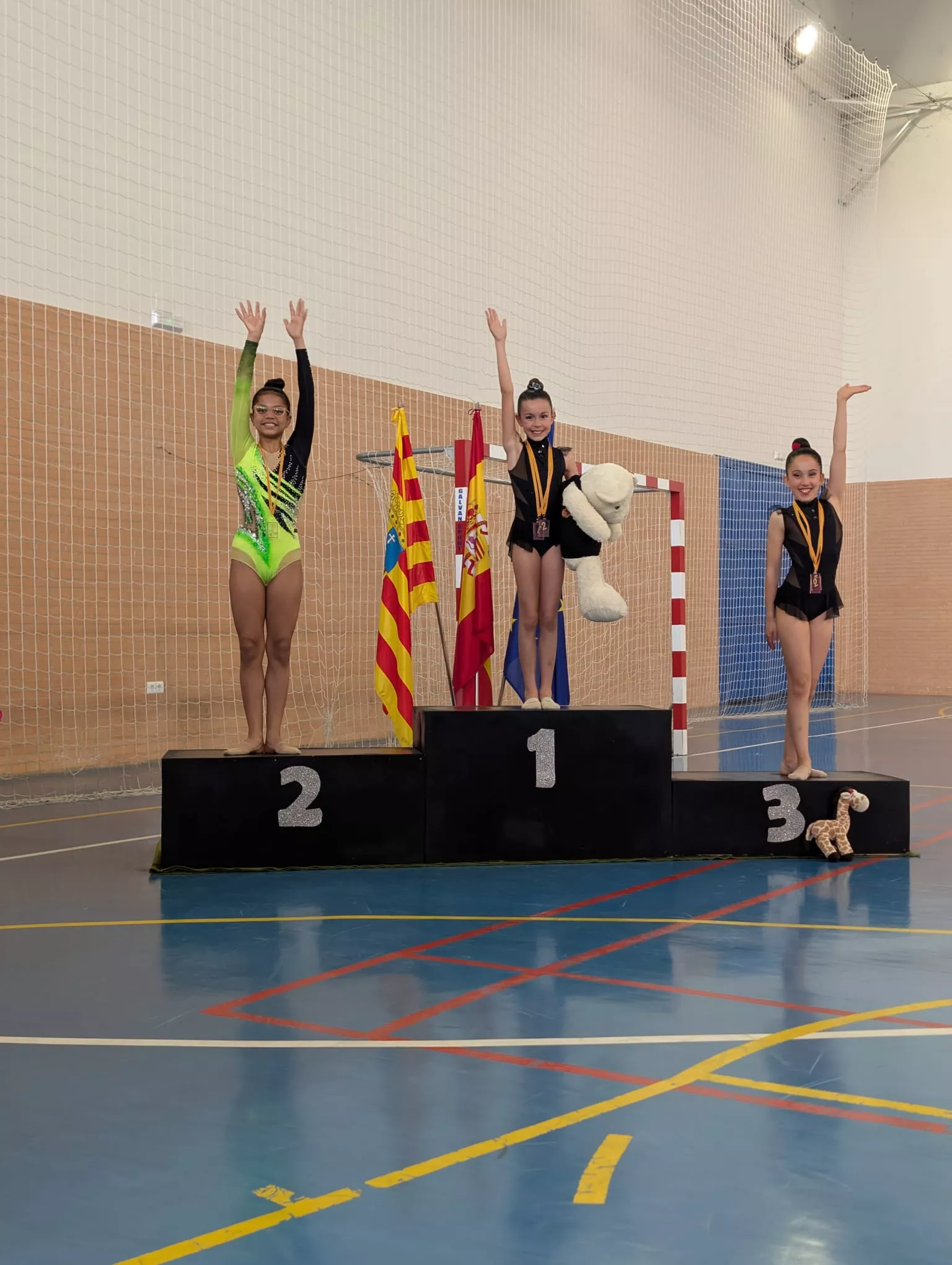 Gimnastas y podios de Espacio Rítmica 