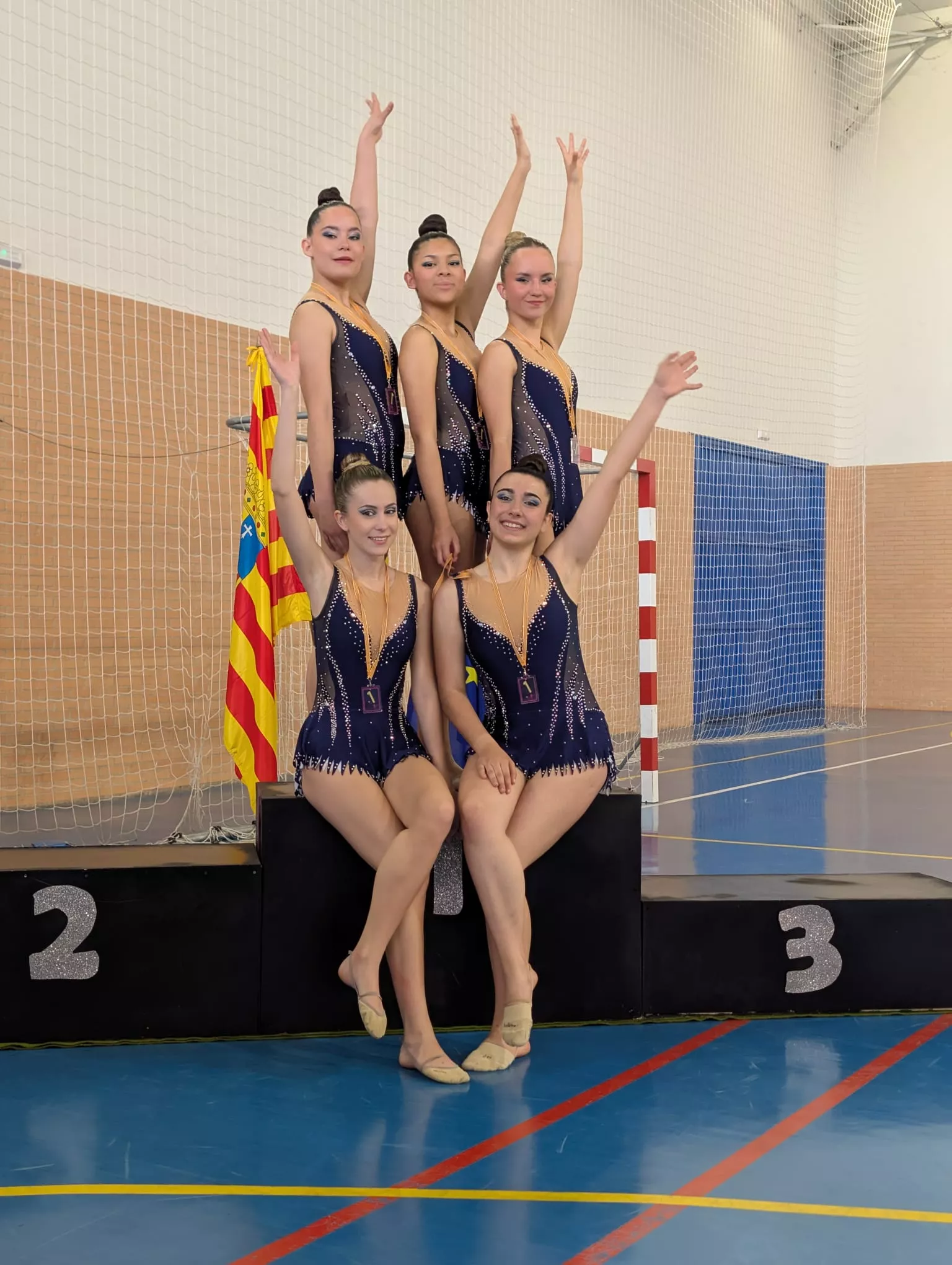 Gimnastas y podios de Espacio Rítmica 