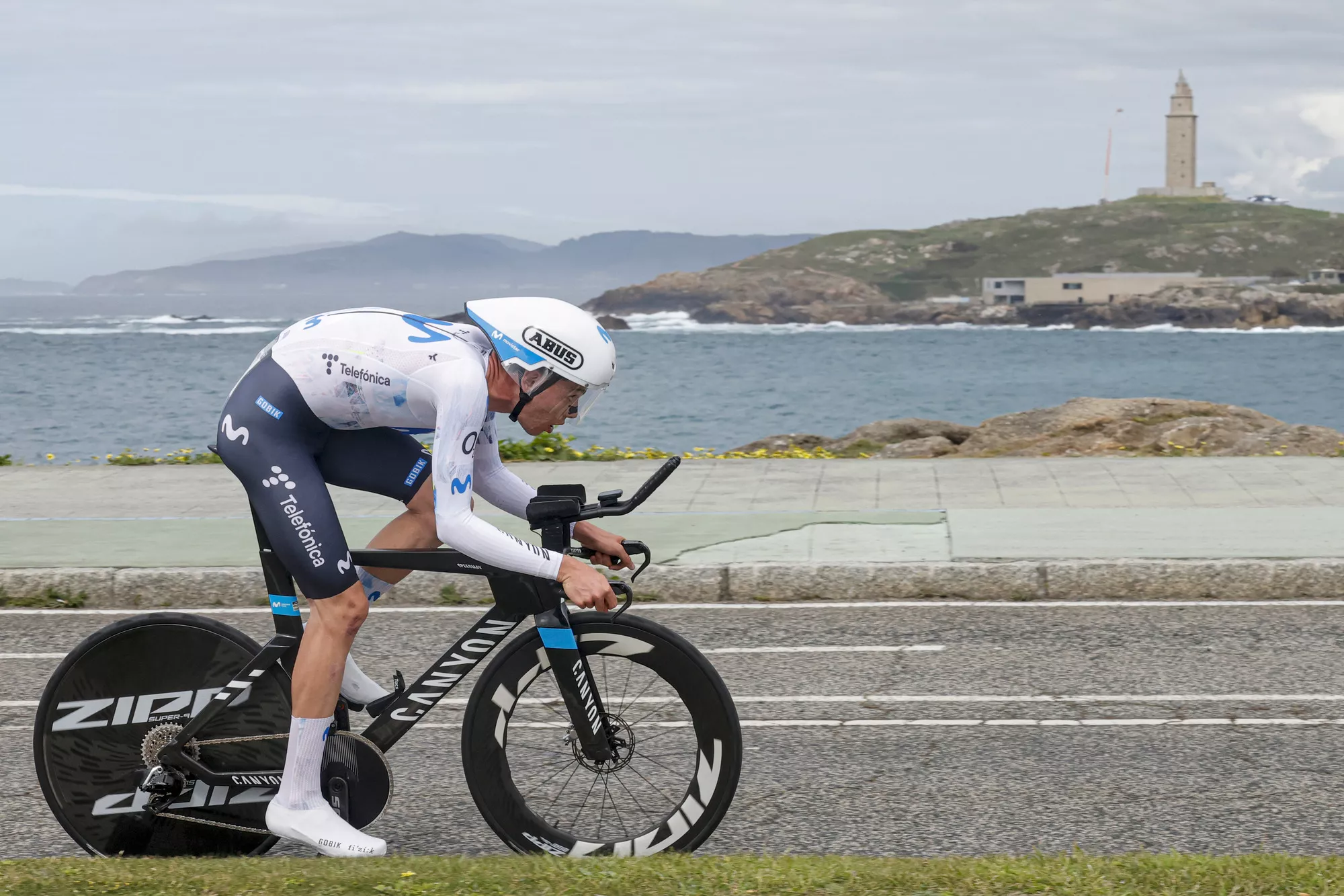 Iván Romeo, compañero de Arcas, en la CRI de O Gran Camiño 2026. Foto: @SprintCycling