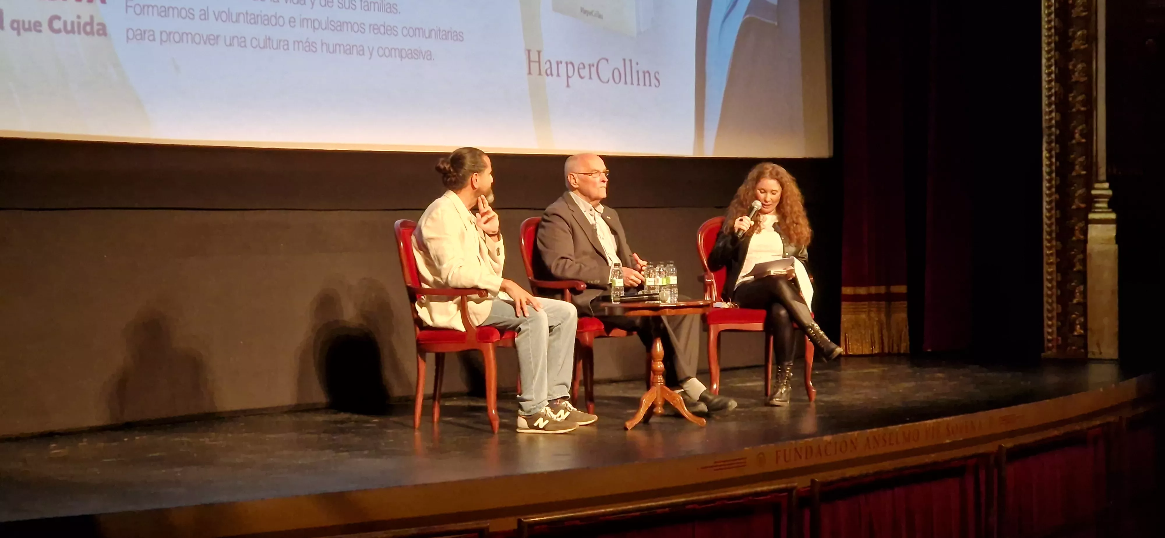 Javier Moraleda, Enric Benito y María Pilar Tejero, en el Teatro Olimpia. Foto Myriam Martínez