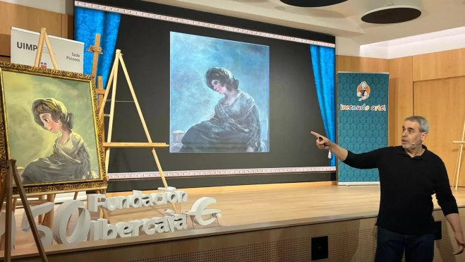 Reinterpretación de Lorés de 'La lechera' de Goya. Foto Mercedes Manterola