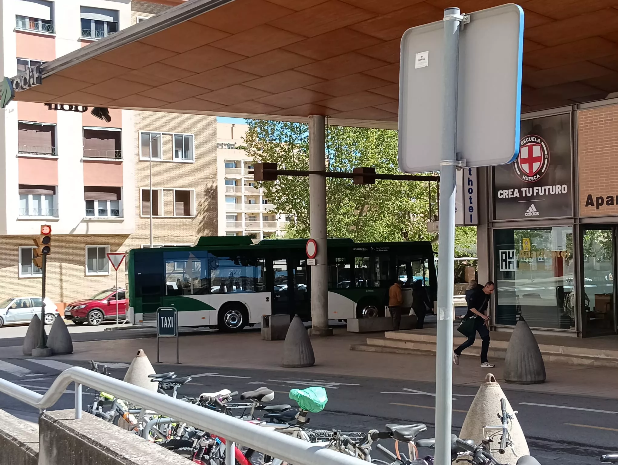 Autobús urbano averiado el martes en Huesca