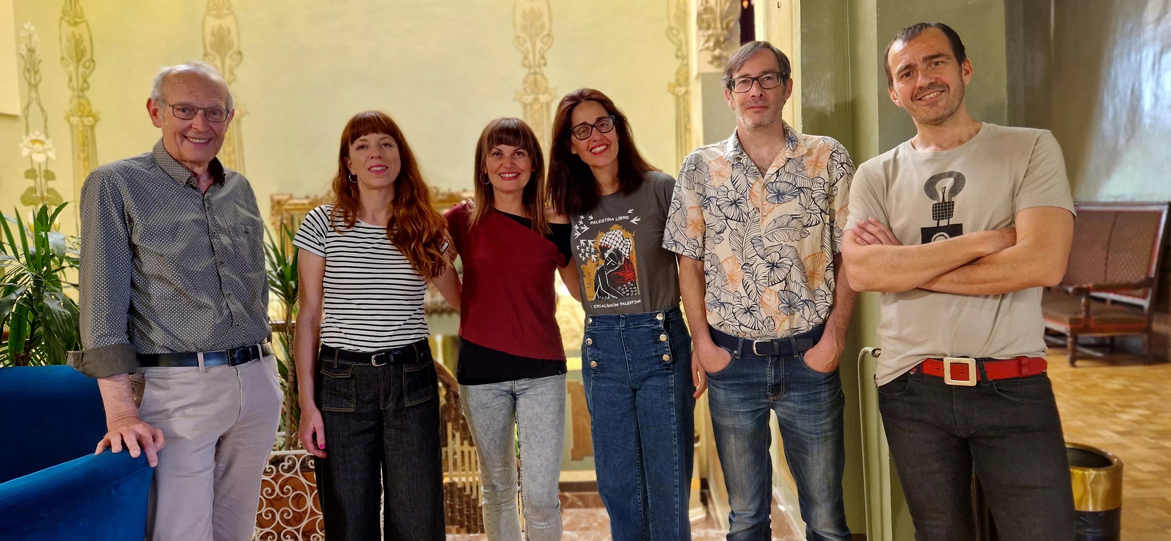Fernando Cardoso, Sescún Marías, Estela Puyuelo, Irene Abad, Daniel Lerín y Fran Garayoa presentando "La cultura silenciada". Foto Myriam Martínez