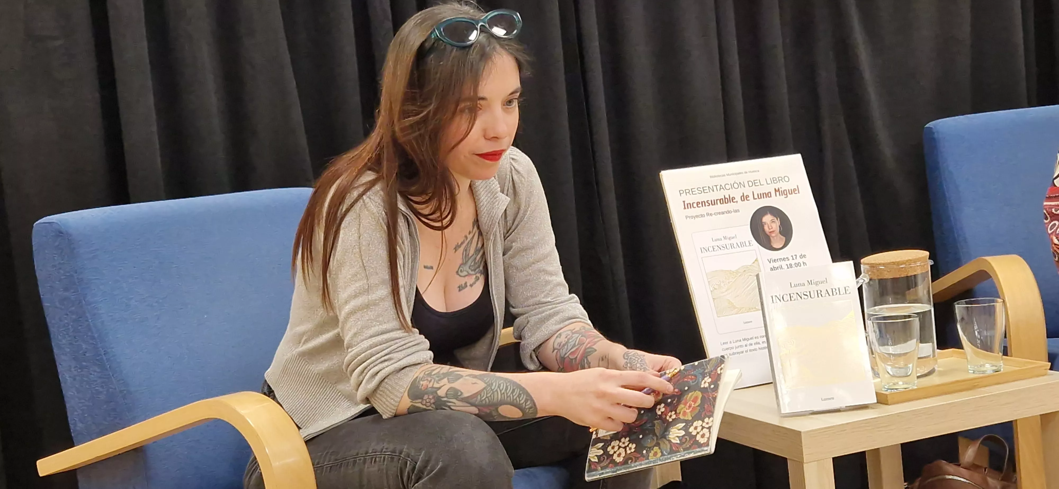 Luna Miguel en la Biblioteca Durán Gudiol de Huesca. Foto Myriam Martínez