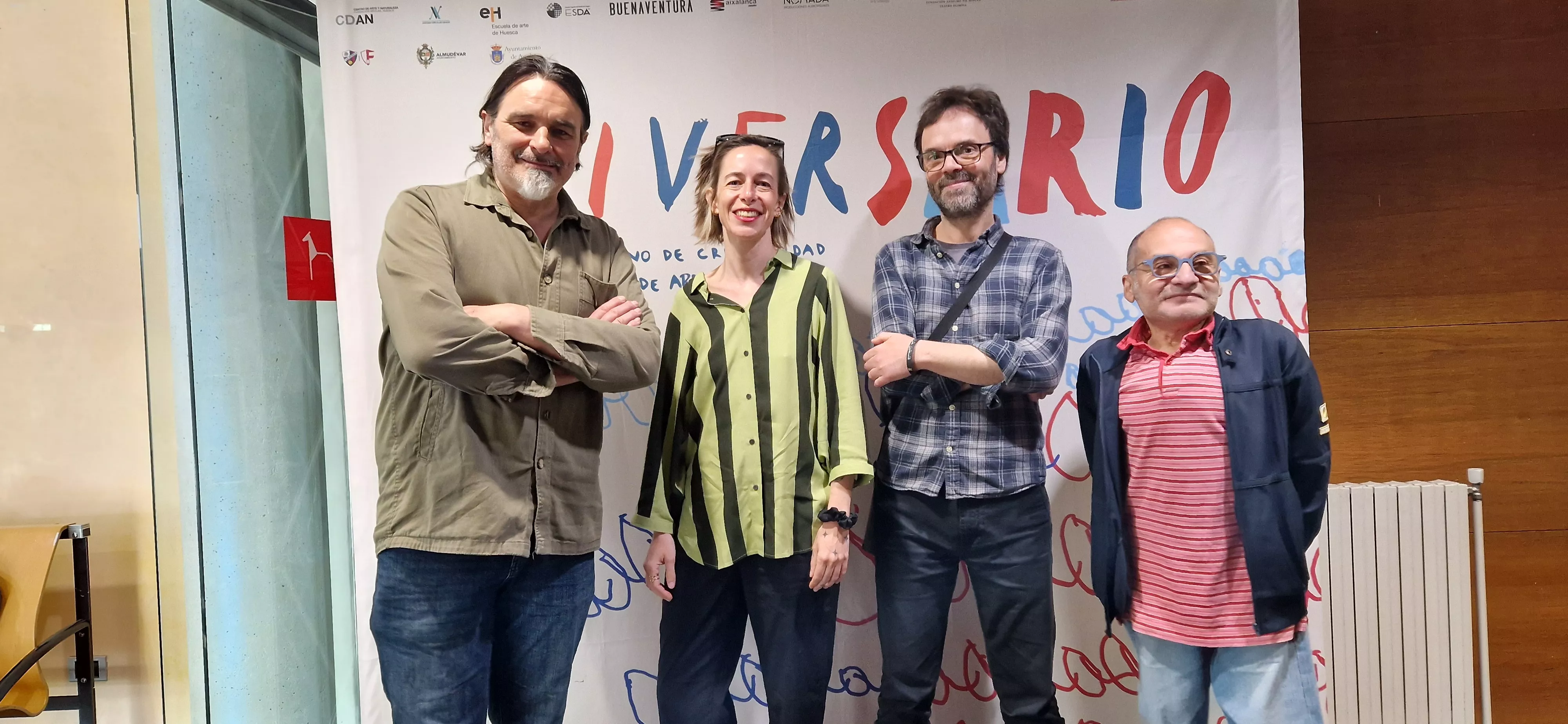  Javier Estella, Violeta Fatás, Ernesto Sarasa y Tomás Gimeno.Taller de Cine Inclusivo de Diversario. Foto Myriam Martínez