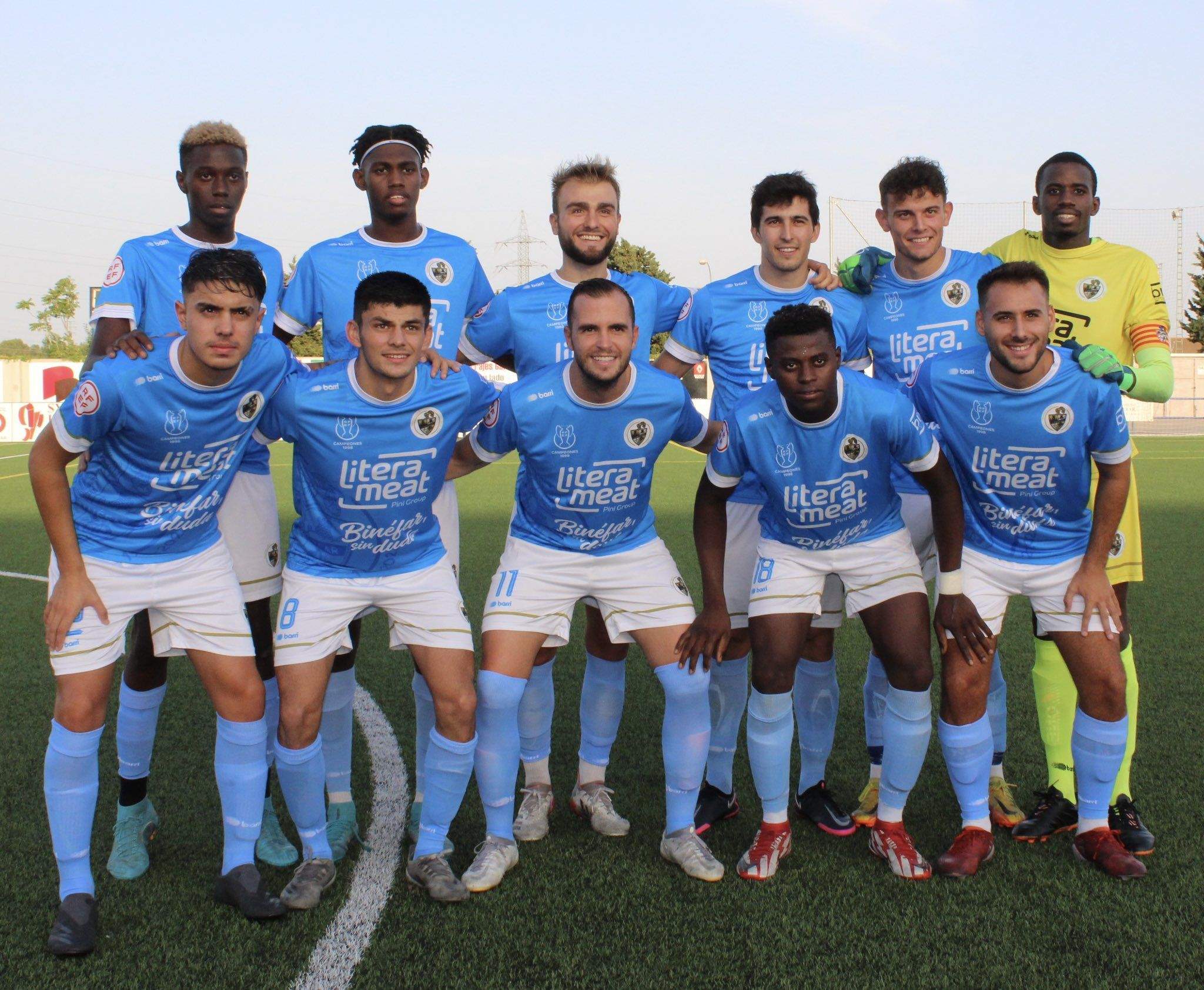Once del Binéfar ante el Huesca División de Honor Juvenil. Foto: CD Binéfar
