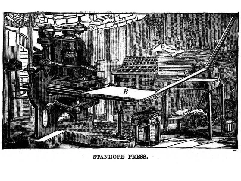 Prensa Stanhope Press que imprimió EL DIARIO DE HUESCA