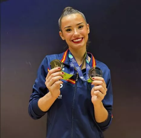 Inés Bergua y las dos medallas de Bakú