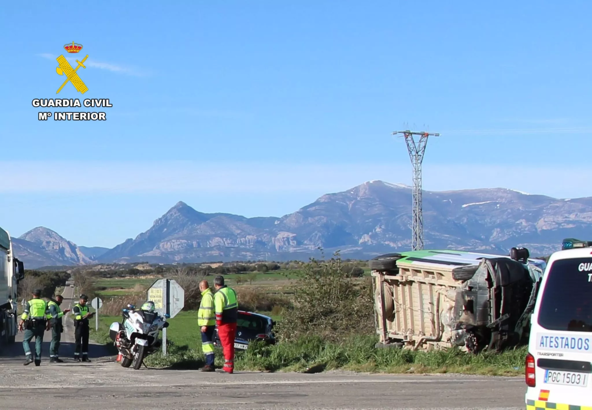 Investigado un conductor de Fraga tras un accidente en Alcalá del Obispo.