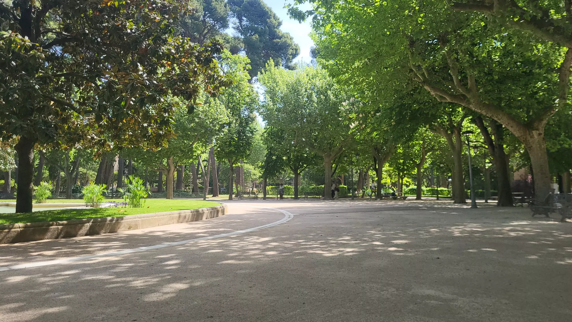 Renovación de viales principales en el parque Miguel Servet de Huesca. Foto Mercedes Manterola