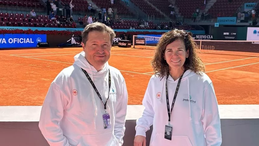 Víctor Alfaro, director general de Podoactiva en la Caja Mágica del Mutua Madrid Open.
