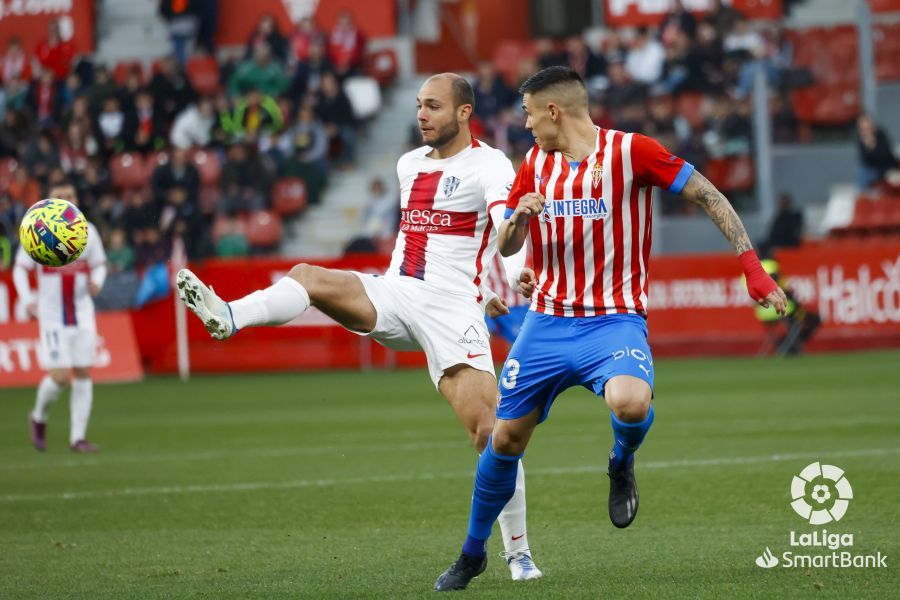 Imágenes del partido Sporting-Huesca. Foto La Liga