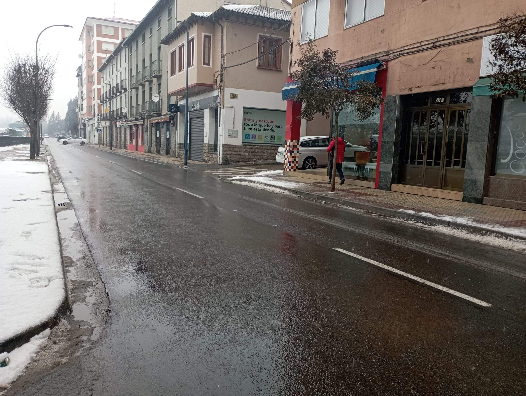 Sabiñánigo esta semana, cuando volvieron a ver nevar.