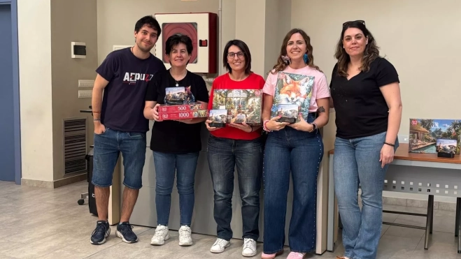 Ganadores del Campeonato de Puzzles celebrado en Binéfar.
