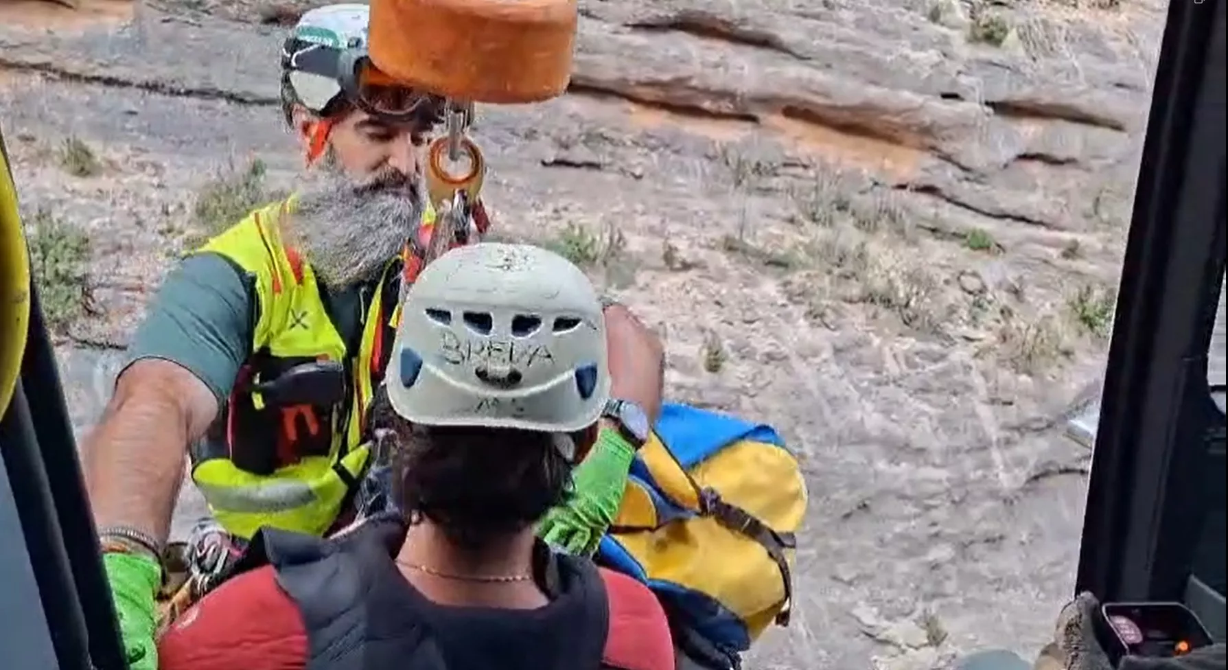 Tres barranquistas de Huesca fueron rescatados en el barranco de Formiga.