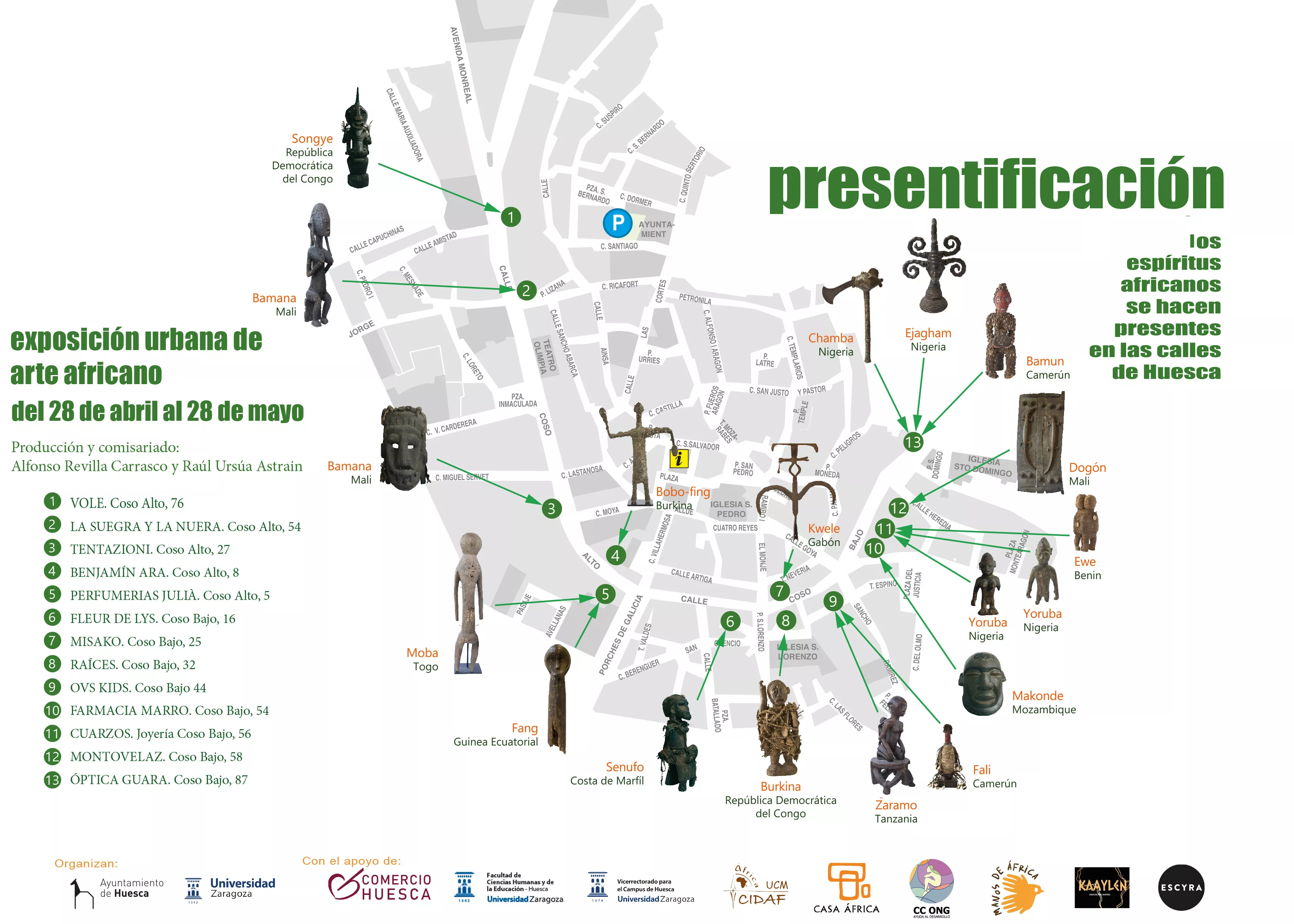 Exposición urbana de arte negroafricano.