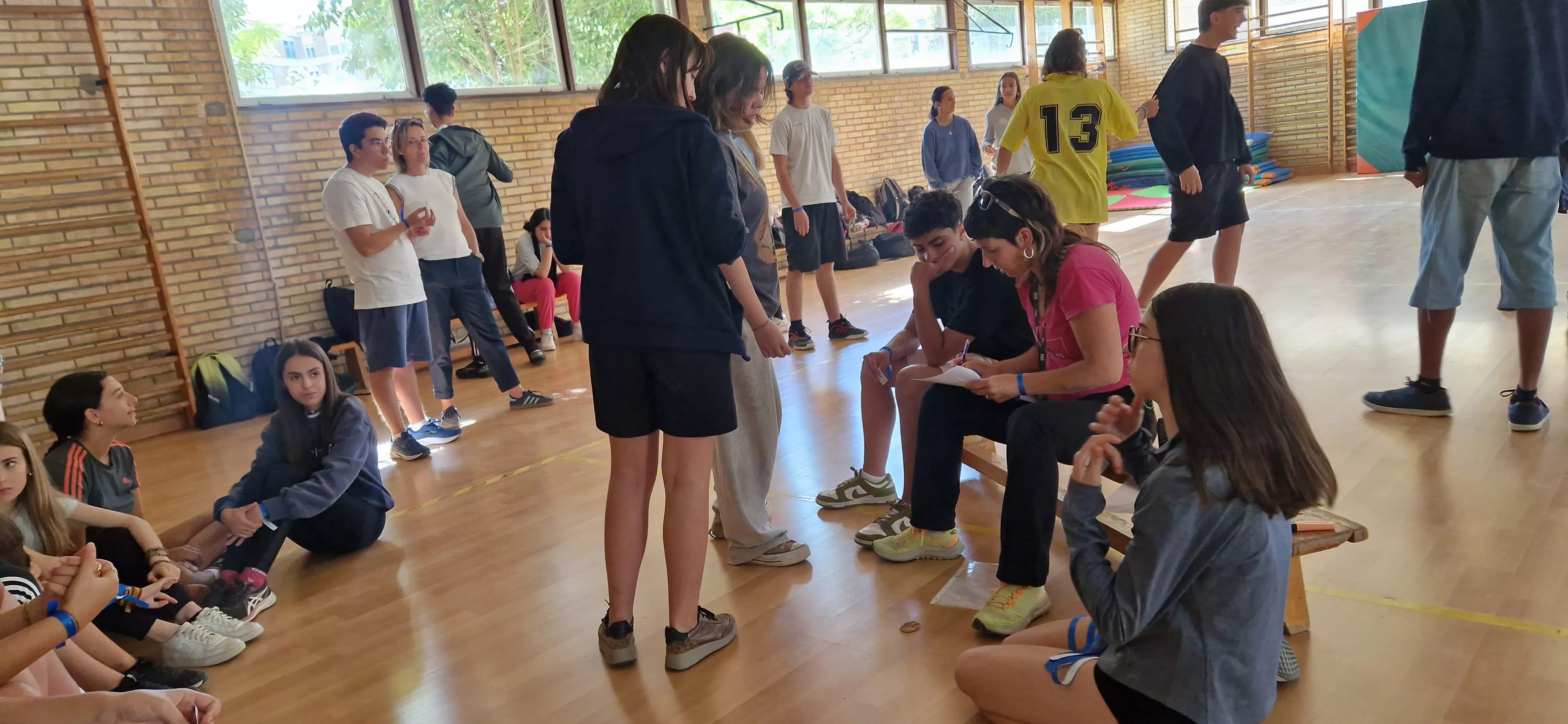 Actividad realizada en el IES Lucas Mallada para visibilizar la ictiosis. Foto Myriam Martínez