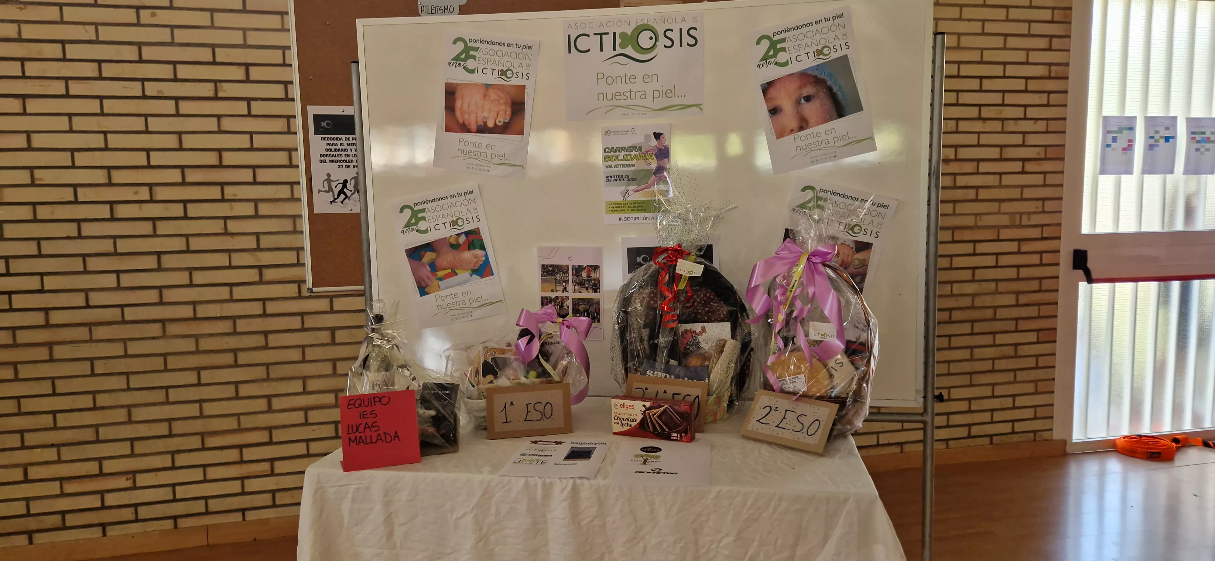 Actividad realizada en el IES Lucas Mallada para visibilizar la ictiosis. Foto Myriam Martínez